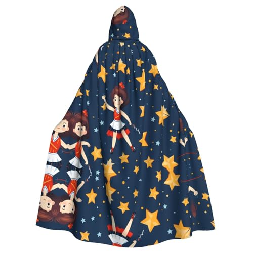 HYTTER Cheerleader-Druck, Halloween-Poncho mit Kapuze, für Erwachsene, Party-Dekoration, Party, Karneval, Kostüm, pflegeleicht, langlebig HYTTER Cheerleader-Druck, Halloween-Poncho mit Kapuze, für Erwachsene, Party-Dekoration, Party, Karneval, Kostüm, pflegeleicht, langlebig von HYTTER
