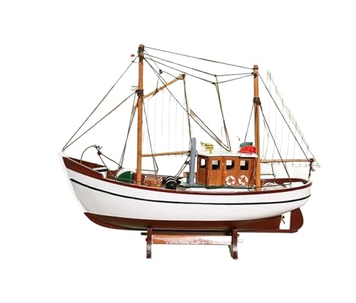 HYTTER Europäischer Stil Massivholz Fischerboot Modell Retro Home Office Nautische Dekoration Weihnachtskollektion Geschenk Kreatives Spielzeug von HYTTER