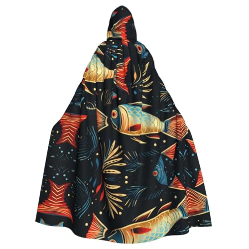 HYTTER Fish Art Prints Halloween-Poncho mit Kapuze, für Erwachsene, Party-Dekoration, Party, Karneval, Kostüm, pflegeleicht, langlebig HYTTER Fish Art Prints Halloween-Poncho mit Kapuze, für Erwachsene, Party-Dekoration, Party, Karneval, Kostüm, pflegeleicht, langlebig von HYTTER