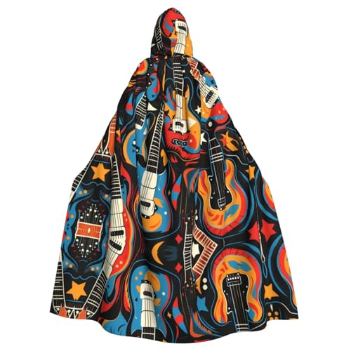 HYTTER Gitarren-Kunstdrucke, Halloween-Poncho mit Kapuze, für Erwachsene, Party-Dekoration, Partys, Karneval, Kostüm, pflegeleicht, langlebig HYTTER Gitarren-Kunstdrucke, Halloween-Poncho mit Kapuze, für Erwachsene, Party-Dekoration, Partys, Karneval, Kostüm, pflegeleicht, langlebig von HYTTER