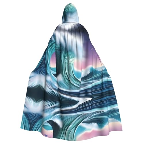 HYTTER Großer Tsunami-Druck, Halloween-Poncho mit Kapuze, für Erwachsene, Party-Dekoration, Partys, Karneval, Kostüm, pflegeleicht, langlebig HYTTER Großer Tsunami-Druck, Halloween-Poncho mit Kapuze, für Erwachsene, Party-Dekoration, Partys, Karneval, Kostüm, pflegeleicht, langlebig von HYTTER