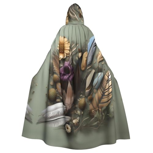 HYTTER Halloween-Poncho mit Federblumen-Druck, für Erwachsene, Party-Dekoration, Party, Karneval, Kostüm, pflegeleicht, langlebig HYTTER Halloween-Poncho mit Federblumen-Druck, für Erwachsene, Party-Dekoration, Party, Karneval, Kostüm, pflegeleicht, langlebig von HYTTER