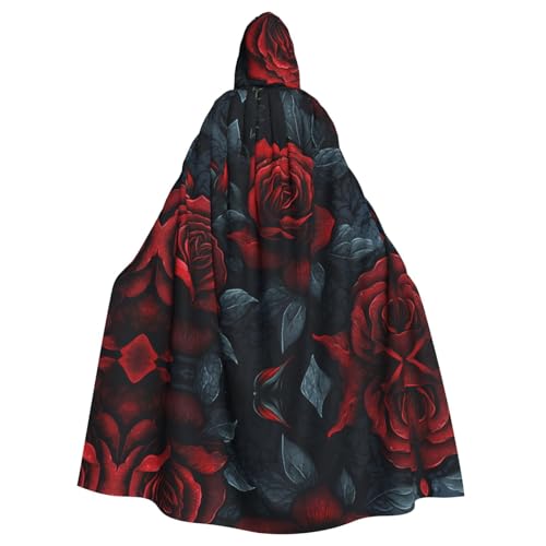 HYTTER Halloween-Poncho mit Gothic-Rosen, Kapuzenponcho für Erwachsene, Party-Dekoration, Party, Karneval, Kostüm, pflegeleicht, langlebig HYTTER Halloween-Poncho mit Gothic-Rosen, Kapuzenponcho für Erwachsene, Party-Dekoration, Party, Karneval, Kostüm, pflegeleicht, langlebig von HYTTER