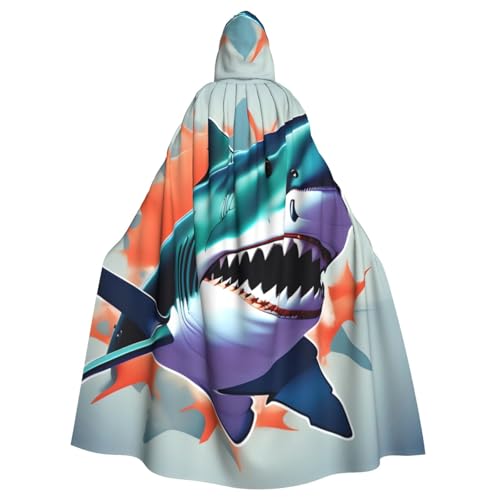 HYTTER Halloween-Poncho mit Hai-Motiv, Kapuzenponcho für Erwachsene, Party-Dekoration, Party, Karneval, Kostüm, pflegeleicht, langlebig HYTTER Halloween-Poncho mit Hai-Motiv, Kapuzenponcho für Erwachsene, Party-Dekoration, Party, Karneval, Kostüm, pflegeleicht, langlebig von HYTTER