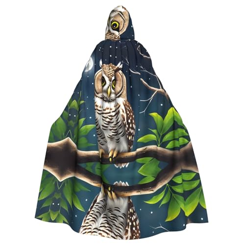 HYTTER Halloween-Poncho mit Kapuze, Motiv: Eule bei Nacht, für Erwachsene, Party-Dekoration, Party, Karneval, Kostüm, pflegeleicht, langlebig HYTTER Halloween-Poncho mit Kapuze, Motiv: Eule bei Nacht, für Erwachsene, Party-Dekoration, Party, Karneval, Kostüm, pflegeleicht, langlebig von HYTTER