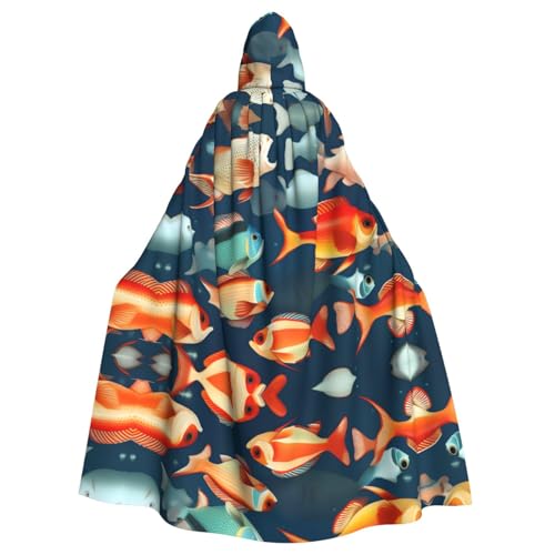 HYTTER Halloween-Poncho mit Kapuze, Motiv: Ozean-Fische, für Erwachsene, Party-Dekoration, Partys, Karneval, Kostüm, pflegeleicht, langlebig HYTTER Halloween-Poncho mit Kapuze, Motiv: Ozean-Fische, für Erwachsene, Party-Dekoration, Partys, Karneval, Kostüm, pflegeleicht, langlebig von HYTTER