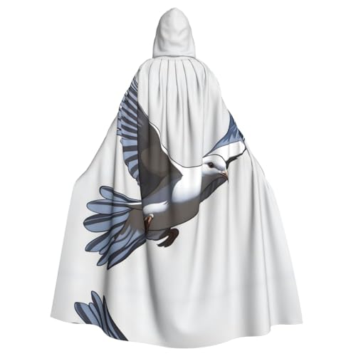 HYTTER Halloween-Poncho mit Kapuze, Motiv: fliegende Taube, für Erwachsene, Party-Dekoration, Party, Karneval, Kostüm, pflegeleicht, langlebig von HYTTER