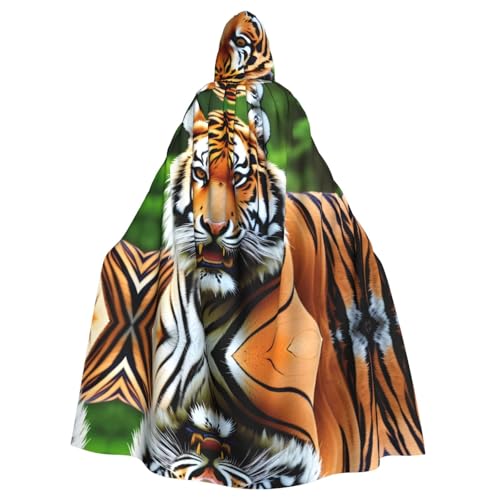 HYTTER Halloween-Poncho mit Kapuze und wildem Tiger-Druck, für Erwachsene, Party-Dekoration, Party, Karneval, Kostüm, pflegeleicht, langlebig HYTTER Halloween-Poncho mit Kapuze und wildem Tiger-Druck, für Erwachsene, Party-Dekoration, Party, Karneval, Kostüm, pflegeleicht, langlebig von HYTTER