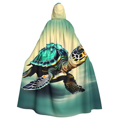 HYTTER Halloween-Poncho mit Meeresschildkröten-Druck, für Erwachsene, Party-Dekoration, Party, Karneval, Kostüm, pflegeleicht, langlebig von HYTTER