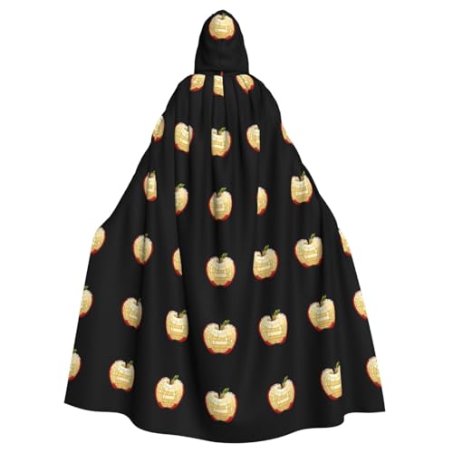 HYTTER Halloween-Poncho mit Mosaik-Apfeldruck, Kapuzenponcho für Erwachsene, Party-Dekoration, Partys, Karneval, Kostüm, pflegeleicht, langlebig von HYTTER