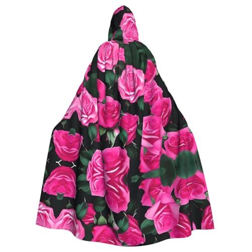 HYTTER Halloween-Poncho mit rosa Rosen, Kapuzenponcho für Erwachsene, Party-Dekoration, Party, Karneval, Kostüm, pflegeleicht, langlebig HYTTER Halloween-Poncho mit rosa Rosen, Kapuzenponcho für Erwachsene, Party-Dekoration, Party, Karneval, Kostüm, pflegeleicht, langlebig von HYTTER