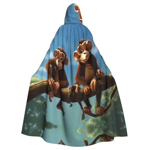 HYTTER Halloween-Poncho mit zwei Affen und Kapuze, für Erwachsene, Party-Dekoration, Party, Karneval, Kostüm, pflegeleicht, langlebig HYTTER Halloween-Poncho mit zwei Affen und Kapuze, für Erwachsene, Party-Dekoration, Party, Karneval, Kostüm, pflegeleicht, langlebig von HYTTER