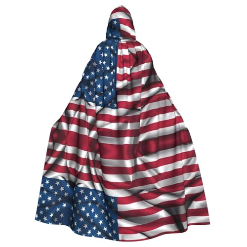 HYTTER Halloween-Umhang mit Kapuze für Cosplay, Kostümpartys und mehr amerikanische Flagge HYTTER Halloween-Umhang mit Kapuze für Cosplay, Kostümpartys und mehr amerikanische Flagge von HYTTER