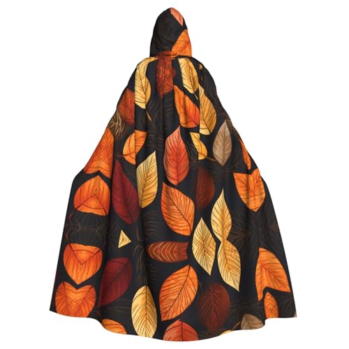HYTTER Herbstblatt-Druck, Halloween-Poncho mit Kapuze, für Erwachsene, Party-Dekoration, Party, Karneval, Kostüm, pflegeleicht, langlebig HYTTER Herbstblatt-Druck, Halloween-Poncho mit Kapuze, für Erwachsene, Party-Dekoration, Party, Karneval, Kostüm, pflegeleicht, langlebig von HYTTER