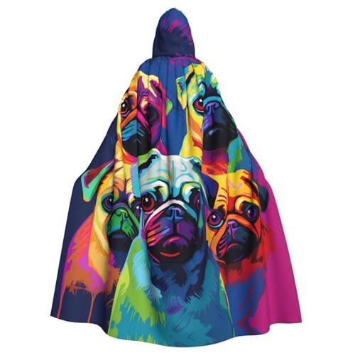HYTTER Kapuzenponcho mit mehreren Hunden, Pop-Art-Druck, Halloween-Kapuzenponcho für Erwachsene, Party-Dekoration, Partys, Karneval, Kostüm, pflegeleicht, langlebig HYTTER Kapuzenponcho mit mehreren Hunden, Pop-Art-Druck, Halloween-Kapuzenponcho für Erwachsene, Party-Dekoration, Partys, Karneval, Kostüm, pflegeleicht, langlebig von HYTTER