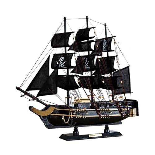 HYTTER Kreatives Massivholz-Segelboot-Modell, Schwarze Perle, Piratenschiff, Heimdekoration, Zubehör, Geburtstagszubehör, Souvenir von HYTTER