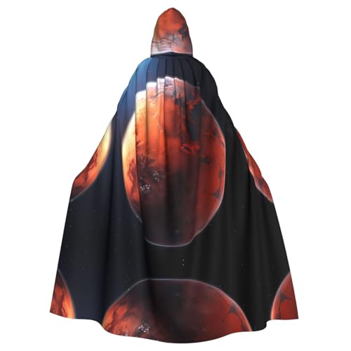 HYTTER Mars Planet Prints, Halloween-Poncho mit Kapuze, für Erwachsene, Party-Dekoration, Party, Karneval, Kostüm, pflegeleicht, langlebig HYTTER Mars Planet Prints, Halloween-Poncho mit Kapuze, für Erwachsene, Party-Dekoration, Party, Karneval, Kostüm, pflegeleicht, langlebig von HYTTER