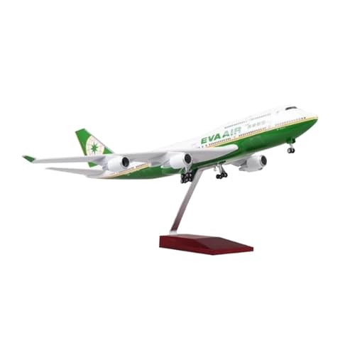HYTTER Maßstab 1:150 für das B747-Flugzeugmodell, 43 cm, Simulationsflugzeug mit Fahrwerk, statischer Schreibtisch, dekorative Ornamente, Miniaturharz, Grün von HYTTER