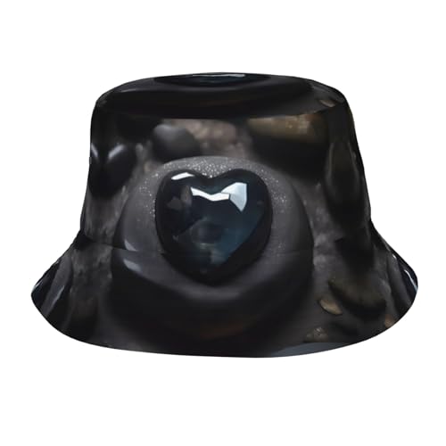 HYTTER Mysterious Love Stone Printed Adult Sunshade Bucket Hat : Lightweight, Breathable and Foldable Suitable for Outdoor Activities, Schwarz, Einheitsgröße von HYTTER