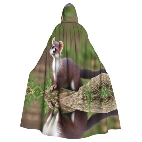 HYTTER Niedlicher Wiesel-Druck Halloween-Poncho mit Kapuze, für Erwachsene, Party-Dekoration, Partys, Karneval, Kostüm, pflegeleicht, langlebig HYTTER Niedlicher Wiesel-Druck Halloween-Poncho mit Kapuze, für Erwachsene, Party-Dekoration, Partys, Karneval, Kostüm, pflegeleicht, langlebig von HYTTER