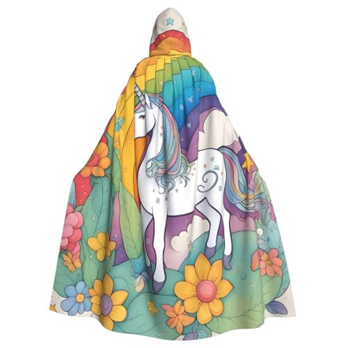 HYTTER Poncho mit Cartoon-Einhörner-Aufdruck, Halloween-Kapuzenponcho für Erwachsene, Party-Dekoration, Party, Karneval, Kostüm, pflegeleicht, langlebig HYTTER Poncho mit Cartoon-Einhörner-Aufdruck, Halloween-Kapuzenponcho für Erwachsene, Party-Dekoration, Party, Karneval, Kostüm, pflegeleicht, langlebig von HYTTER