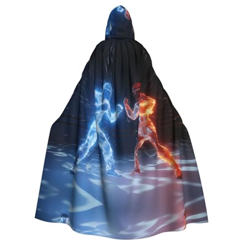 HYTTER Poncho mit Kapuze und Eis- und Feuerbox-Druck, für Erwachsene, Party-Dekoration, Party, Karneval, Kostüm, pflegeleicht, langlebig HYTTER Poncho mit Kapuze und Eis- und Feuerbox-Druck, für Erwachsene, Party-Dekoration, Party, Karneval, Kostüm, pflegeleicht, langlebig von HYTTER