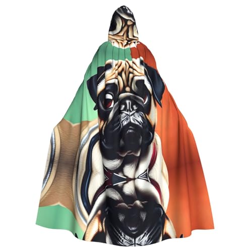 HYTTER Poncho mit Mops-Aufdruck, Halloween-Kapuzenponcho für Erwachsene, Party-Dekoration, Party, Karneval, Kostüm, pflegeleicht, langlebig HYTTER Poncho mit Mops-Aufdruck, Halloween-Kapuzenponcho für Erwachsene, Party-Dekoration, Party, Karneval, Kostüm, pflegeleicht, langlebig von HYTTER