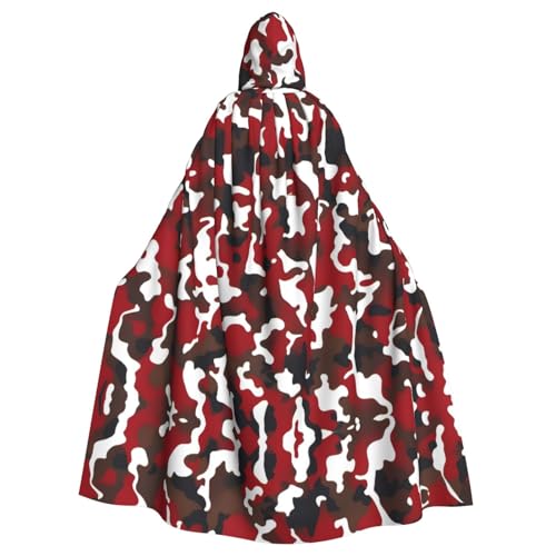 HYTTER Roter Camouflage-Druck Halloween-Poncho mit Kapuze für Erwachsene, Party-Dekoration, Party, Karneval, Kostüm, pflegeleicht, langlebig HYTTER Roter Camouflage-Druck Halloween-Poncho mit Kapuze für Erwachsene, Party-Dekoration, Party, Karneval, Kostüm, pflegeleicht, langlebig von HYTTER