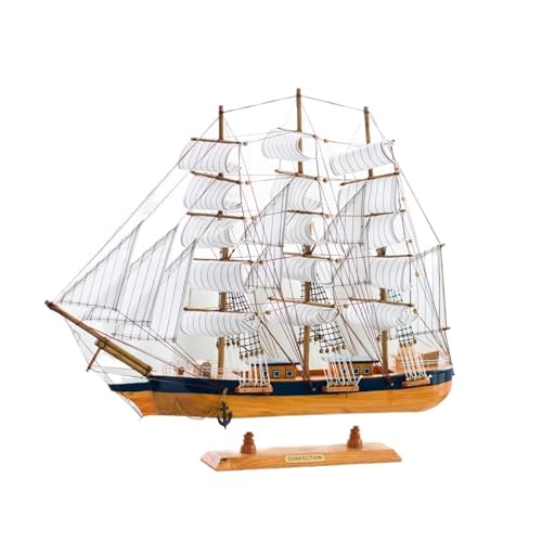 HYTTER Schreibtischschnitzerei, mediterranes Segelboot-Modell, fertige Heimdekoration, Segelboot-Ornamente, Holzhandwerk, 60 cm von HYTTER