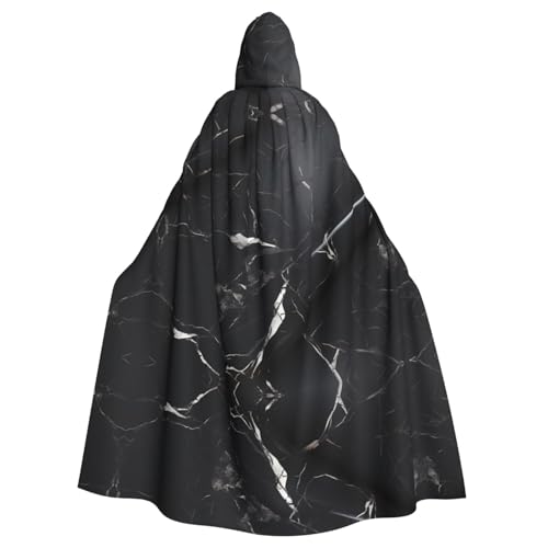 HYTTER Schwarzer Marmor-Druck, Halloween-Poncho mit Kapuze, für Erwachsene, Party-Dekoration, Party, Karneval, Kostüm, pflegeleicht, langlebig HYTTER Schwarzer Marmor-Druck, Halloween-Poncho mit Kapuze, für Erwachsene, Party-Dekoration, Party, Karneval, Kostüm, pflegeleicht, langlebig von HYTTER