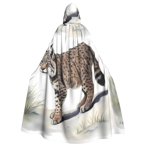HYTTER Wilder Bobcat-Druck, Halloween-Poncho mit Kapuze, für Erwachsene, Party-Dekoration, Partys, Karneval, Kostüm, pflegeleicht, langlebig HYTTER Wilder Bobcat-Druck, Halloween-Poncho mit Kapuze, für Erwachsene, Party-Dekoration, Partys, Karneval, Kostüm, pflegeleicht, langlebig von HYTTER