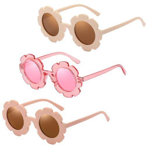 HYYZZC 60 Stück runde Blumen-Sonnenbrillen für Mädchen und Kleinkinder, süße Blumenbrillen für den Außenbereich, Strandbrillen, Geburtstagsparty-Geschenke für Kinder, 3 Farben, A, 48 Stück HYYZZC 60 Stück runde Blumen-Sonnenbrillen für Mädchen und Kleinkinder, süße Blumenbrillen für den Außenbereich, Strandbrillen, Geburtstagsparty-Geschenke für Kinder, 3 Farben, A, 48 Stück von HYYZZC