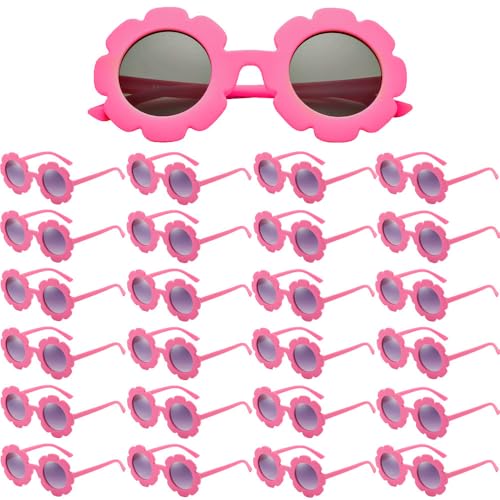 HYYZZC 60 Stück runde Blumen-Sonnenbrillen für Mädchen und Kleinkinder, süße Blumenbrillen für den Außenbereich, Strandbrillen, Geburtstagsparty-Geschenke für Kinder, Pink, 60 Stück HYYZZC 60 Stück runde Blumen-Sonnenbrillen für Mädchen und Kleinkinder, süße Blumenbrillen für den Außenbereich, Strandbrillen, Geburtstagsparty-Geschenke für Kinder, Pink, 60 Stück von HYYZZC