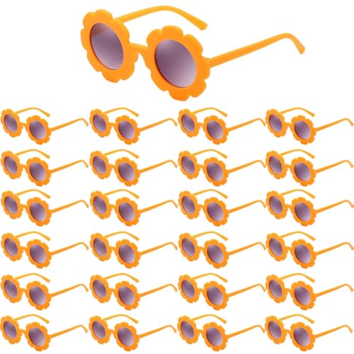 HYYZZC 60 Stück runde Blumen-Sonnenbrillen für Mädchen und Kleinkinder, süße Blumenbrillen für den Außenbereich, Strandbrillen, Geburtstagsparty-Geschenke für Kinder, gelb, 80 Stück HYYZZC 60 Stück runde Blumen-Sonnenbrillen für Mädchen und Kleinkinder, süße Blumenbrillen für den Außenbereich, Strandbrillen, Geburtstagsparty-Geschenke für Kinder, gelb, 80 Stück von HYYZZC