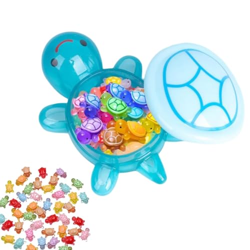 101 Stück Mini Schildkröten Leuchtend, 1 Große Blau Schildkrötenbox + 100 Bunte Mini Schildkröten, Ideal Für DIY Dekoration, Gartenlandschaft Und Partydekoration, Kreatives Spielzeug Für Kinder von HYZSHL