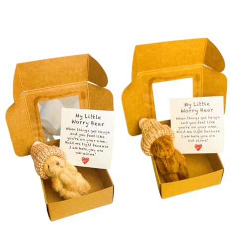 2 PCS Mini Teddybär, kuscheliger Mini Teddybär, Mit Karte Und Box, emotional Support Kuscheltier, Freunde und Familie, Reisebegleiter und Dekoration von HYZSHL