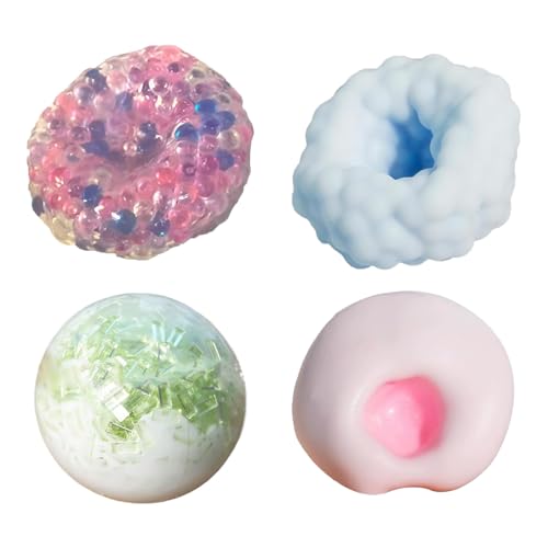 4 Stück Quetschball, Squishy Ball, Taba Squishy, Fufu Squishy, Antistressball Kinder, Stressball Kinder, für Kinder und Erwachsene, 6cm, In Grün, Blau, Rosa Und Bunt, Ideal für Schule, Büro und Reisen 4 Stück Quetschball, Squishy Ball, Taba Squishy, Fufu Squishy, Antistressball Kinder, Stressball Kinder, für Kinder und Erwachsene, 6cm, In Grün, Blau, Rosa Und Bunt, Ideal für Schule, Büro und Reisen von HYZSHL