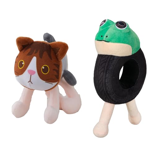 HYZSHL 2 Stück Italian Brainrot Kuscheltier Set, Katze und Frosch, Weiches Plüschtier, Ballerina Capucina Design, Premium Materialien, Ideal Für Kinder Und Erwachsene von HYZSHL