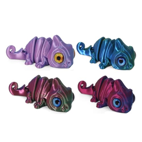 HYZSHL 4 Stück Chamäleon, Eidechse Spielzeug, 3D Gedruckte Tiere, Farbige Gecko Figuren, 6.5 * 3.5 * 2.6 cm, Flexibel Bewegliche Skulpturen, Ideal für Bürodekoration, Kinderspielzeug uund Geschenke HYZSHL 4 Stück Chamäleon, Eidechse Spielzeug, 3D Gedruckte Tiere, Farbige Gecko Figuren, 6.5 * 3.5 * 2.6 cm, Flexibel Bewegliche Skulpturen, Ideal für Bürodekoration, Kinderspielzeug uund Geschenke von HYZSHL