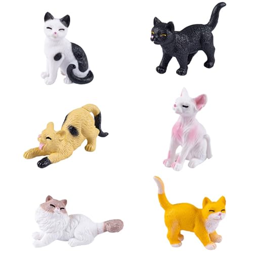 HYZSHL 6 Stück Katzenfiguren, Realistische Katze, Katzen Deko, Miniatur Katzenfigur Spielzeug für Kreatives Spielen, Kinderzimmer Deko, Partydekoration, Geburtstagsgeschenk HYZSHL 6 Stück Katzenfiguren, Realistische Katze, Katzen Deko, Miniatur Katzenfigur Spielzeug für Kreatives Spielen, Kinderzimmer Deko, Partydekoration, Geburtstagsgeschenk von HYZSHL