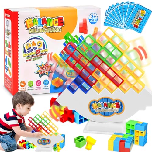 HZMJDHZM 48Pcs Tetra Tower Balance Spiel, Tetris Balance Spielzeug, Balance Stacking Blocks Spiel, Stapelspiel Kreative Balancing Spielzeug, Blocks Stacking Game DIY für Kinder Erwachsene (48) von HZMJDHZM