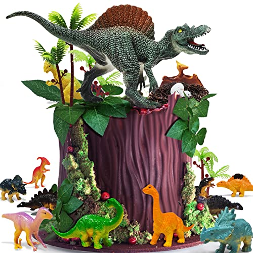 HZYKDWD Dinosaurier-Kuchendekorationen mit Dinosaurier-Eiern, Blättern, Bäumen, Kuchendekorationen für Geburtstagsparty, Wildtier-Party, Kinder-Kuchendekorationen, 26 Stück HZYKDWD Dinosaurier-Kuchendekorationen mit Dinosaurier-Eiern, Blättern, Bäumen, Kuchendekorationen für Geburtstagsparty, Wildtier-Party, Kinder-Kuchendekorationen, 26 Stück von HZYKDWD