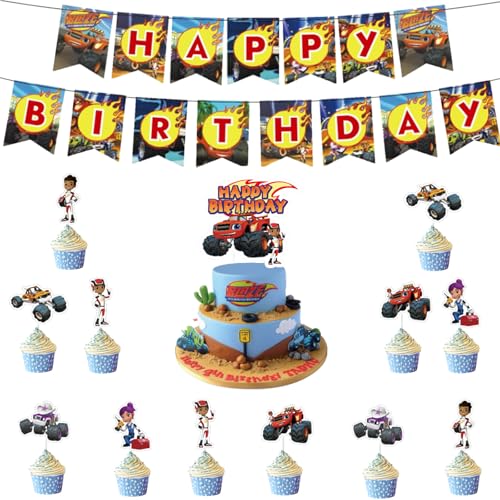 14 Stück Auto Kuchendekoration, Monster Truck Cupcake Topper, Hot Whels Tortendeko Jungen, Monster Truck Bannern, Cars Thema Kuchen Dekoration, Geburtstagdekoration für Kinder Geeignet 14 Stück Auto Kuchendekoration, Monster Truck Cupcake Topper, Hot Whels Tortendeko Jungen, Monster Truck Bannern, Cars Thema Kuchen Dekoration, Geburtstagdekoration für Kinder Geeignet von HaOrchid