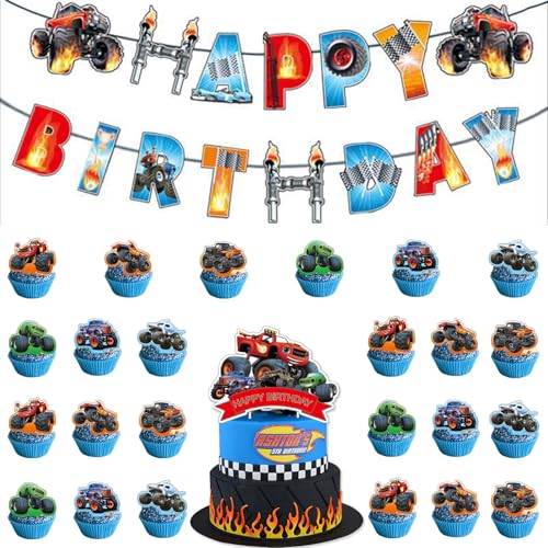 26 Stück Auto Tortendeko, Monster Truck Cupcake Topper, Truck Auto Muffin Deko, Tortendeko Banner, Junge Auto Truck Muffin, Topper Tortenaufsatz für Party für Kinder Geburtstag Zubehör 26 Stück Auto Tortendeko, Monster Truck Cupcake Topper, Truck Auto Muffin Deko, Tortendeko Banner, Junge Auto Truck Muffin, Topper Tortenaufsatz für Party für Kinder Geburtstag Zubehör von HaOrchid