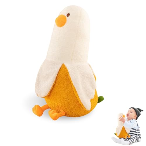 HaOrchid Plüschtier Banane Ente, 30 cm Bananen Enten Plüschtier, Banane Kuscheltier, Kawaii Ente Banane Kissen, Kuscheltier Geschenk für Kinder, Baby, Mädchen, Jungen, Heimdekoration von HaOrchid