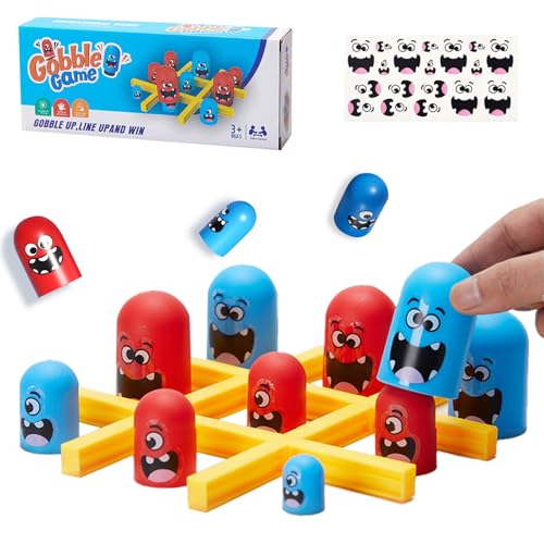 HaOrchid Tic Tac Toe Spiel, 2 Spieler Schachbrett Spiel, Big Eat Small Game Eltern Kind Interaktion Kinder Spiele, Lernbrettspiel Spielzeug, Interaktives Tischspiele für die Frühe Bildung von HaOrchid
