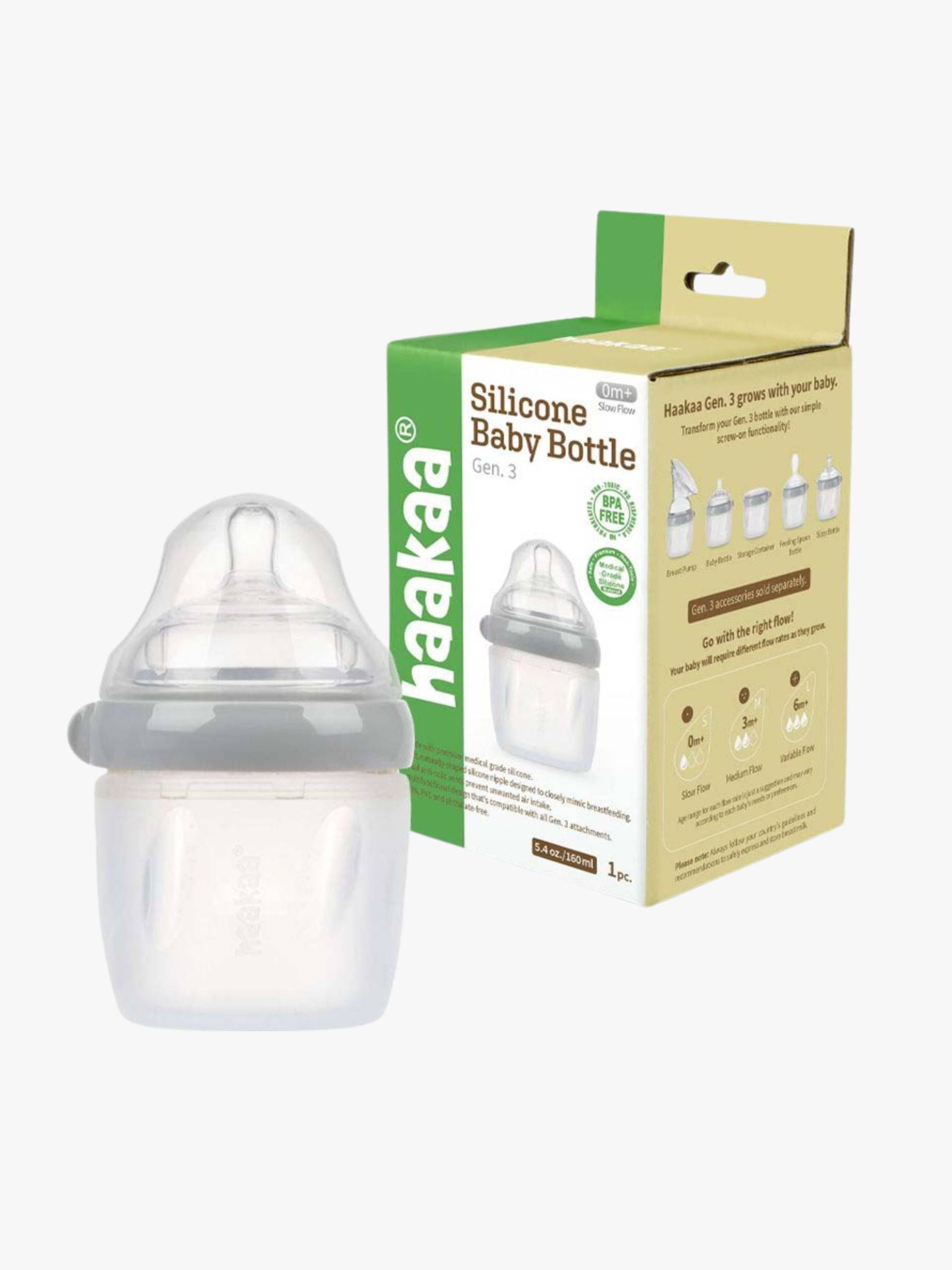 Haakaa Gen 3 Fläschchen 160 ml, Grau Haakaa Gen 3 Fläschchen 160 ml, Grau von Haakaa