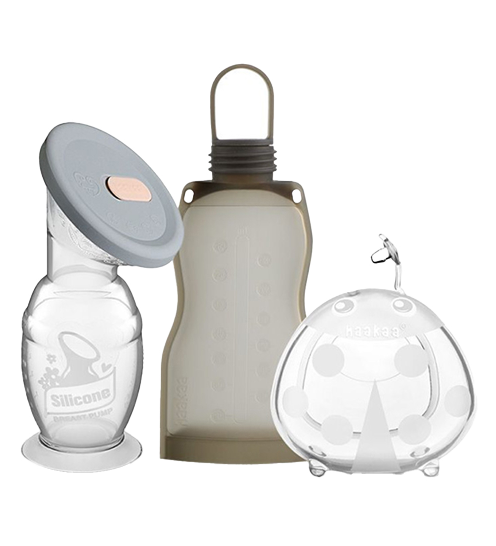 Haakaa Milchpumpe-Set - Unterwegs - Grau - Haakaa - One Size - Milchpumpe von Haakaa