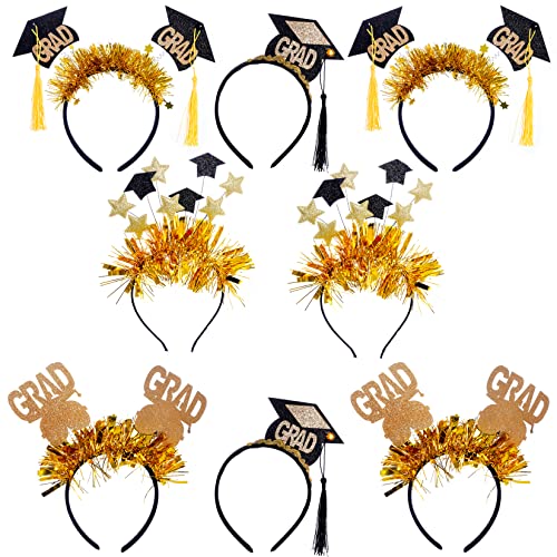 Haakong 4 Stück Abschluss-Partyhüte 4 Design Grad Stirnband mit schwarzer Quaste Abschlussfeier Kostüm Zubehör Dekorationen Zubehör Haakong 4 Stück Abschluss-Partyhüte 4 Design Grad Stirnband mit schwarzer Quaste Abschlussfeier Kostüm Zubehör Dekorationen Zubehör von Haakong