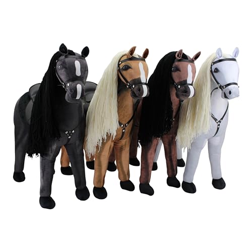 Haasenstrauch Sweety Toys Stehpferd zum Reiten- Plüschpferd Reittier Keine Montage erforderlich (schwarz) von Haasenstrauch